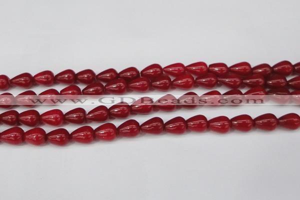 CCN3764 15.5 inches 10*14mm teardrop candy jade beads wholesale