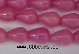 CCN3765 15.5 inches 10*14mm teardrop candy jade beads wholesale