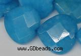 CCN377 15.5 inches 25*25mm faceted heart candy jade beads wholesale