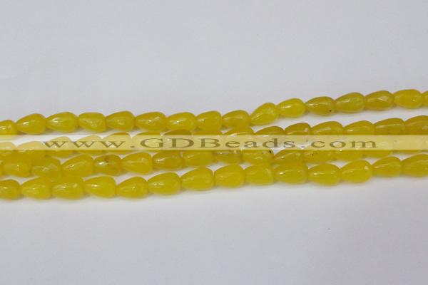 CCN3775 15.5 inches 8*12mm faceted teardrop candy jade beads