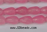 CCN3776 15.5 inches 8*12mm faceted teardrop candy jade beads