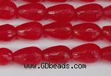 CCN3778 15.5 inches 8*12mm faceted teardrop candy jade beads