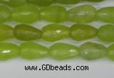 CCN3781 15.5 inches 8*12mm faceted teardrop candy jade beads