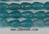 CCN3785 15.5 inches 8*12mm faceted teardrop candy jade beads