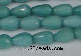 CCN3786 15.5 inches 8*12mm faceted teardrop candy jade beads