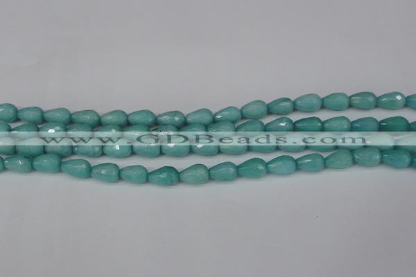 CCN3786 15.5 inches 8*12mm faceted teardrop candy jade beads