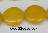 CCN3830 15.5 inches 20mm flat round candy jade beads wholesale