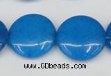 CCN3832 15.5 inches 20mm flat round candy jade beads wholesale