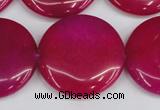 CCN3842 15.5 inches 30mm flat round candy jade beads wholesale