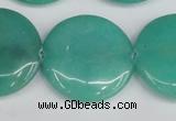 CCN3844 15.5 inches 30mm flat round candy jade beads wholesale