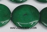 CCN3846 15.5 inches 30mm flat round candy jade beads wholesale