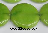 CCN3856 15.5 inches 35mm flat round candy jade beads wholesale