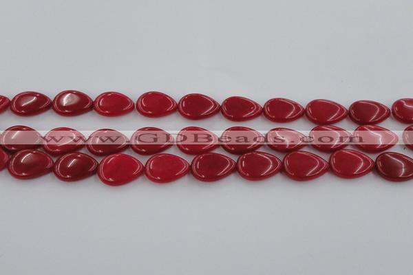 CCN3864 15.5 inches 13*18mm flat teardrop candy jade beads