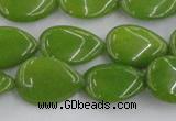 CCN3868 15.5 inches 13*18mm flat teardrop candy jade beads