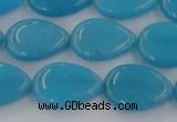 CCN3871 15.5 inches 13*18mm flat teardrop candy jade beads