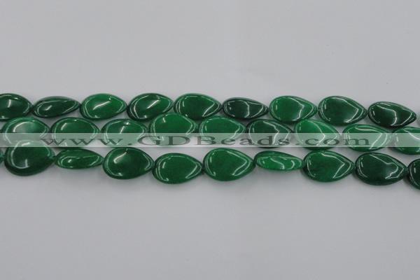 CCN3884 15.5 inches 15*20mm flat teardrop candy jade beads