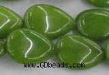 CCN3898 15.5 inches 18*25mm flat teardrop candy jade beads