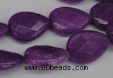 CCN390 15.5 inches 15*20mm faceted flat teardrop candy jade beads