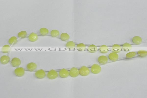 CCN3917 Top-drilled 13*13mm briolette candy jade beads wholesale