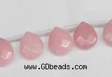 CCN3927 Top-drilled 12*15mm briolette candy jade beads wholesale