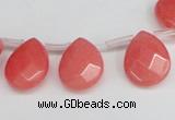 CCN3928 Top-drilled 12*15mm briolette candy jade beads wholesale