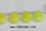 CCN3933 Top-drilled 12*15mm briolette candy jade beads wholesale