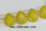 CCN3934 Top-drilled 12*15mm briolette candy jade beads wholesale