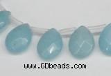 CCN3937 Top-drilled 12*15mm briolette candy jade beads wholesale