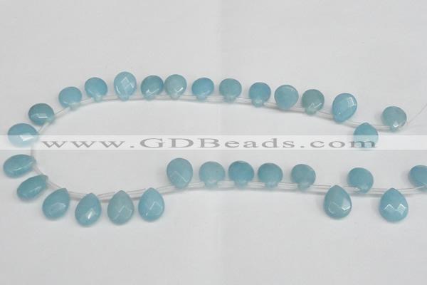 CCN3937 Top-drilled 12*15mm briolette candy jade beads wholesale