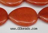 CCN3971 15.5 inches 30*40mm flat teardrop candy jade beads