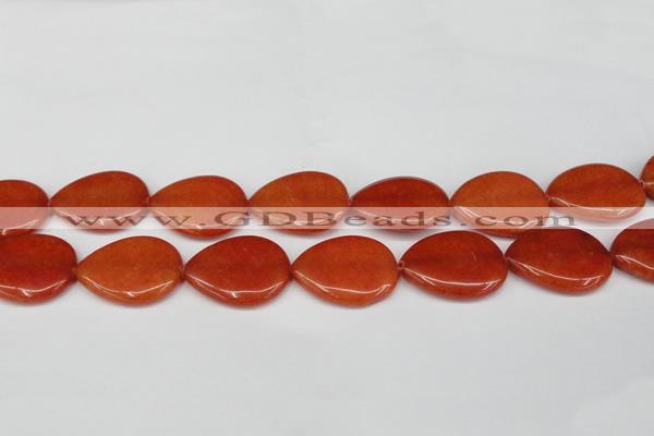 CCN3971 15.5 inches 30*40mm flat teardrop candy jade beads