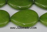 CCN3979 15.5 inches 30*40mm flat teardrop candy jade beads