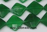 CCN405 15.5 inches 15*15mm faceted diamond candy jade beads