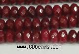 CCN4159 15.5 inches 5*8mm faceted rondelle candy jade beads