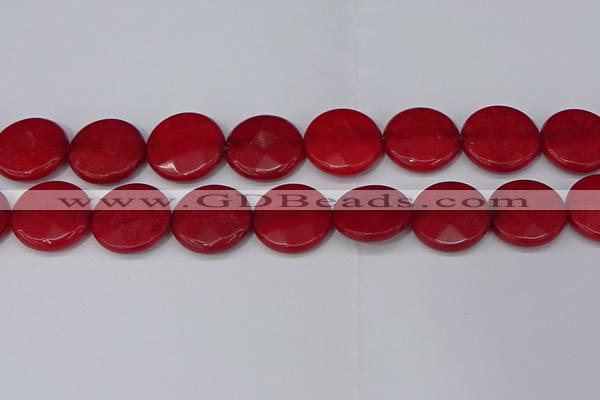 CCN4186 15.5 inches 20mm faceted coin candy jade beads wholesale