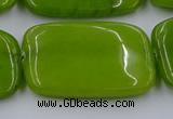 CCN4211 15.5 inches 30*40mm rectangle candy jade beads wholesale