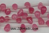 CCN434 15.5 inches Top-drilled 6*9mm teardrop candy jade beads