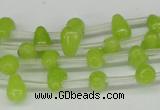 CCN438 15.5 inches Top-drilled 6*9mm teardrop candy jade beads