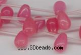 CCN450 15.5 inches Top-drilled 8*12mm teardrop candy jade beads