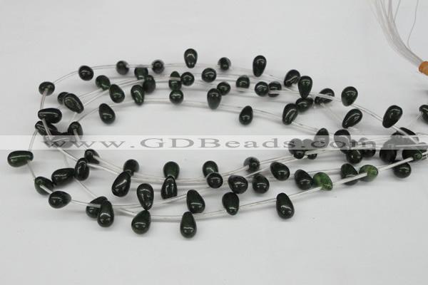 CCN456 15.5 inches Top-drilled 8*12mm teardrop candy jade beads