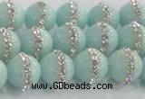 CCN4611 15.5 inches 8mm round candy jade with rhinestone beads