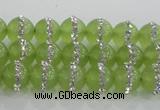 CCN4620 15.5 inches 6mm round candy jade with rhinestone beads