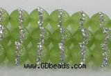 CCN4621 15.5 inches 8mm round candy jade with rhinestone beads