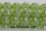 CCN4622 15.5 inches 10mm round candy jade with rhinestone beads