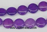 CCN478 15.5 inches 12mm flat round candy jade beads wholesale