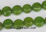 CCN482 15.5 inches 12mm flat round candy jade beads wholesale