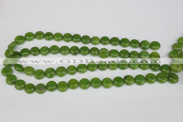 CCN482 15.5 inches 12mm flat round candy jade beads wholesale