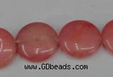 CCN495 15.5 inches 20mm flat round candy jade beads wholesale