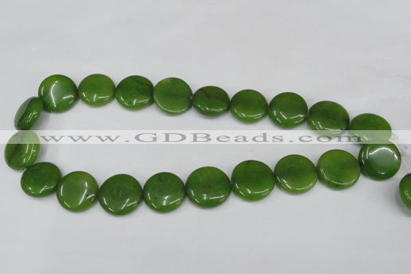 CCN502 15.5 inches 20mm flat round candy jade beads wholesale