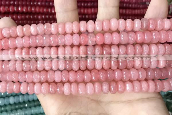 CCN5139 15 inches 5*8mm faceted rondelle candy jade beads